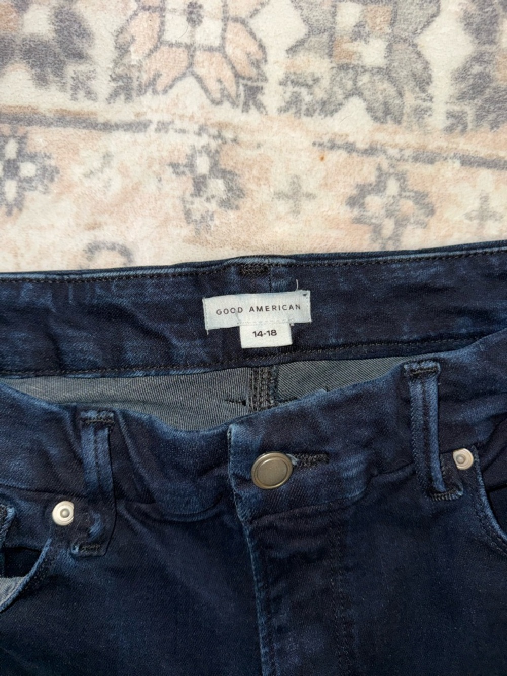 Good American Women's Good Legs Skinny Jeans Dark Blue 14-18 - Picture 4 of 7